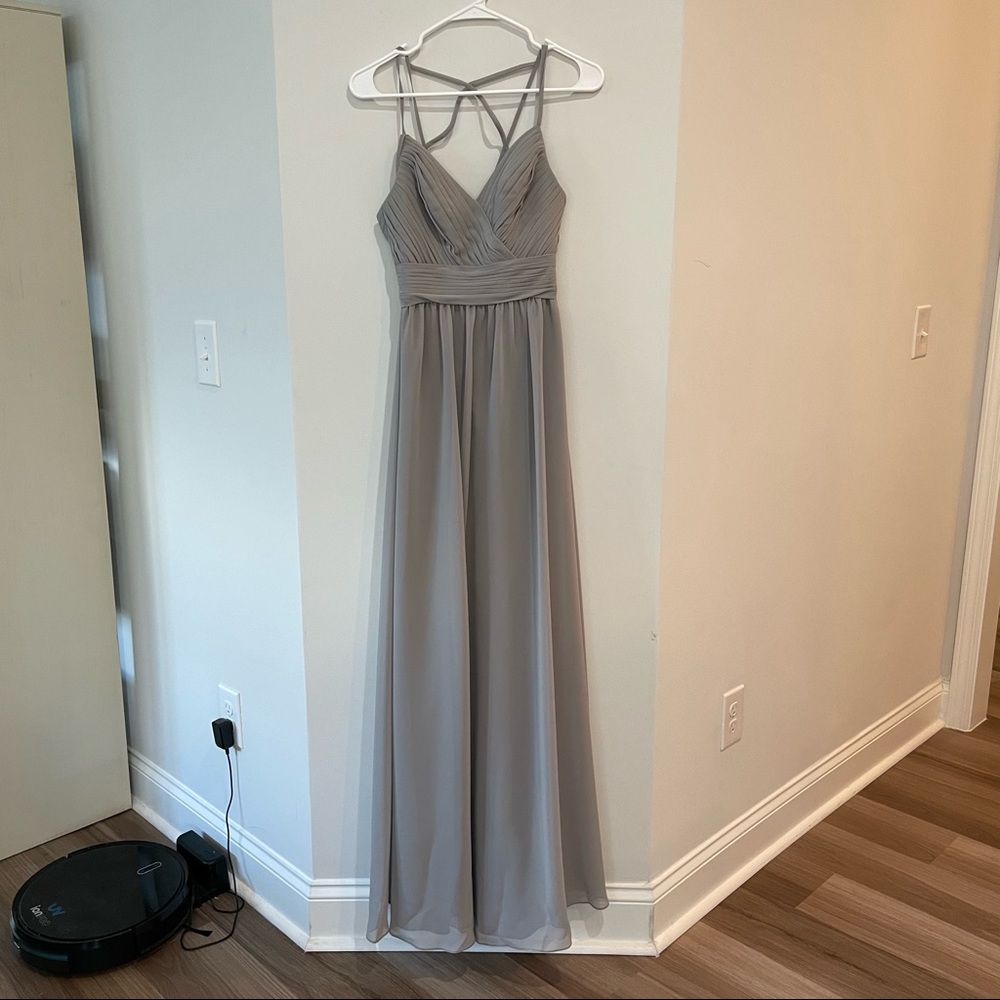 Sorella Vita formal dress style 9030 color steel (gray/sage) size 4. NWT